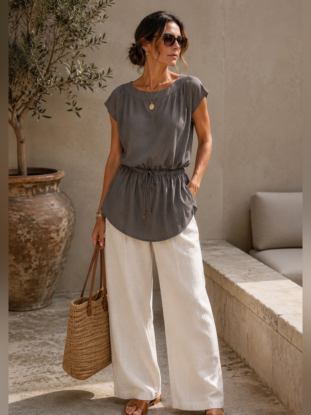 Zaatxchi Collezione Silk Blend Tunic Dress | Quiet Luxury Italian Resort